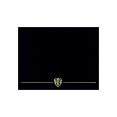 Great Papers Classic Crest Certificate Holders 12" x 9.38" Black 25/Pack (903117PK5)