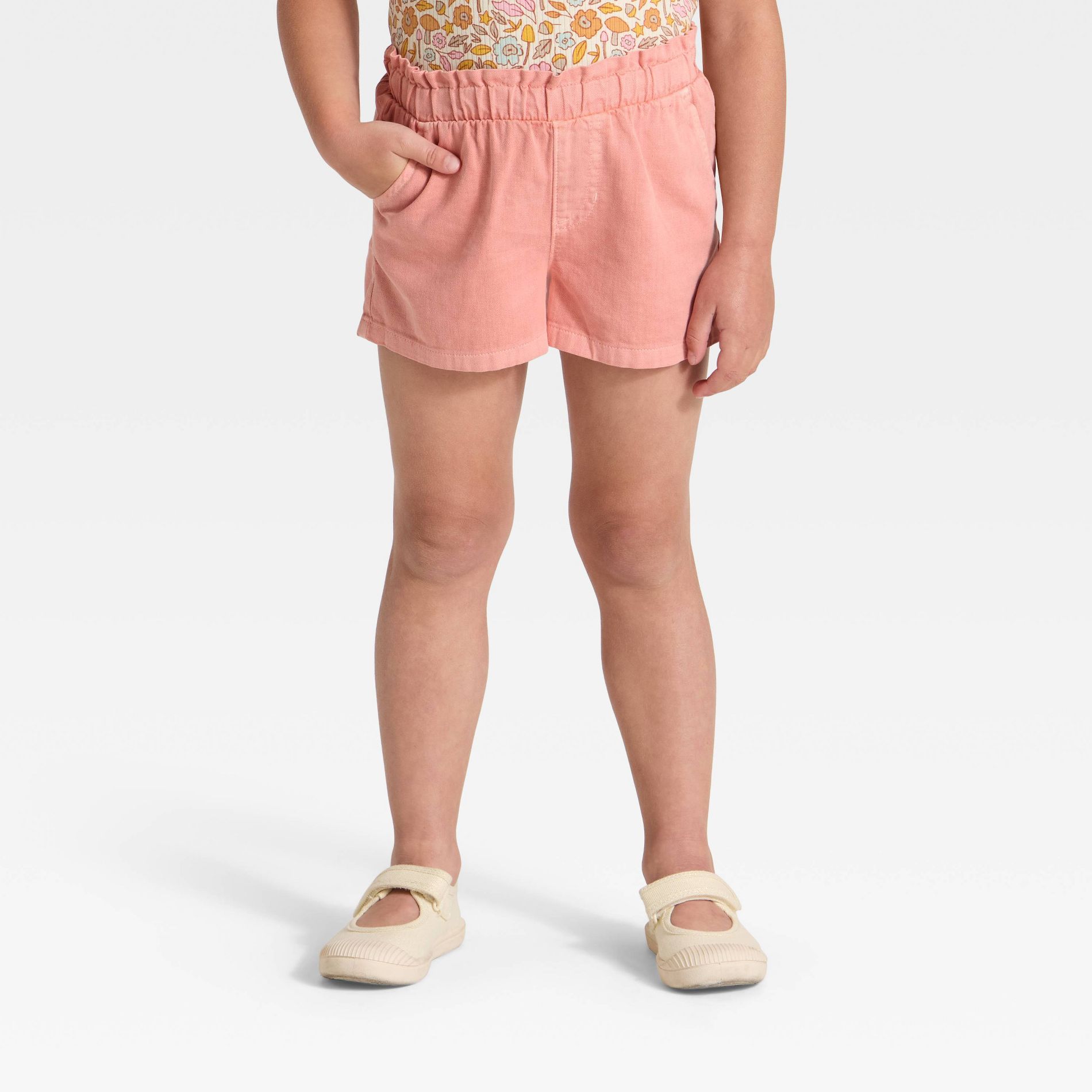 Toddler Girls' Woven Shorts - Cat & Jack™ Dusty Coral 3T