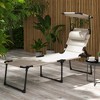 Outsunny Outdoor Lounge Chair, 4 Position Adjustable Backrest Folding Lounge, Cushioned Tanning Chair w/ Pillow Headrest - 3 of 4