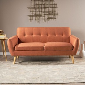 Modern Loveseat Sofa with Rubber Wood Legs,2 Seat Sofa with Cushions for Living Room, Bedroom, Office, Indoor Furniture - Maison Boucle - 1 of 4
