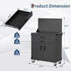Rolling Tool Cabinet with 2 Drawers, Locking Wheels, Adjustable Shelves, Built-in Pegboard, Heavy-Duty Steel, for Warehouse, Workshop or Garage - 2 of 4