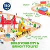 Joyfy 110Pcs Wooden Train Set - Urban Journey, City Scene Railway Set Xmas Birthday Party Toy Gift for Kids Toddlers Boys Girls Ages 2-8 - 2 of 4