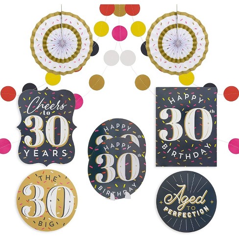 30 Birthday Cupcake Toppers, Birthday Decoration, 30th Birthday Party, Cupcake  topper Glitter, 30 Anniversary