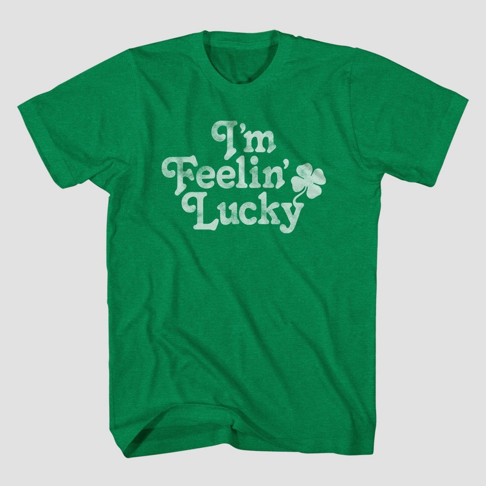 Men's I'm Feeling Lucky Short Sleeve Graphic T-Shirt - Green XL