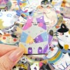 Wrapables Waterproof Transparent PET Stickers for Water Bottles, Laptop, Phones, Skateboards, Decals for Teens, 100pcs, Curious Cats - 4 of 4