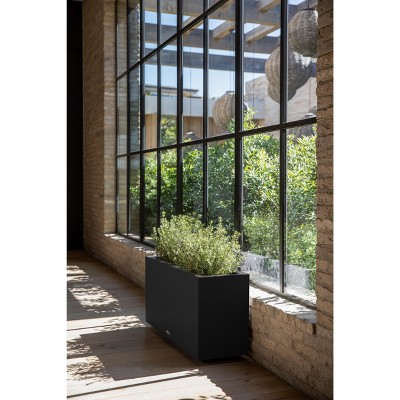 Veradek Black Rectangular Plastic Planter Box 32"