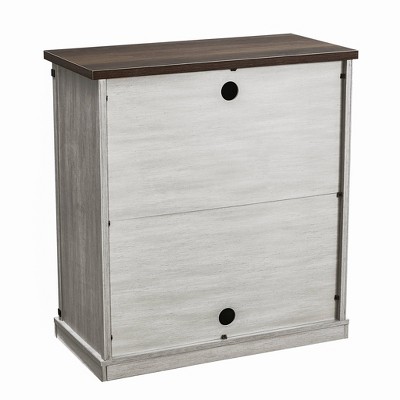 Coast-to-Coast Barn Door TV Stand in Off-White with Adjustable Shelves