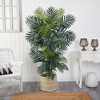 Nearly Natural 6.5-ft Golden Cane Artificial Palm Tree in Handmade Natural Cotton Multicolored Woven Planter - 3 of 4