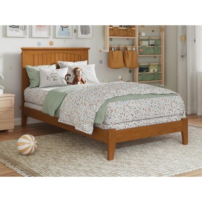 AFI Furnishings Nantucket Twin Foundation Bed with Charging Station in Light Toffee