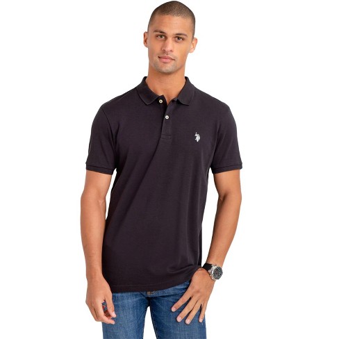 U.S. Polo Assn. Men's Short Sleeve Interlock Polo Shirt Black Medium