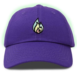 Dalix Fire Embroidered Lit Flame Dad Hat Cotton Baseball Cap Adjustable Mens - 1 of 4