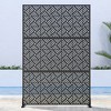 Dovelina Metal Outdoor Privacy Screen Freestanding Patio Decorative Screens - 72"x47", Black, Boris - 2 of 4