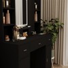 FONTOI Vanity Desk with Mirror&Hair Dryer Rack, Dressing Table with Ample Drawers for Bedroom, Black, 15.75"*55.91"*43.31" - 4 of 4