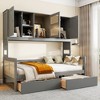 Twin/Full Size Wooden Daybed With 2 Drawers, All-in-One Cabinet and Shelf - ModernLuxe - 2 of 4