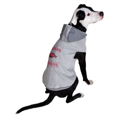 NCAA Arkansas Razorbacks Little Earth Pet Hooded Crewneck Football Shirt - L