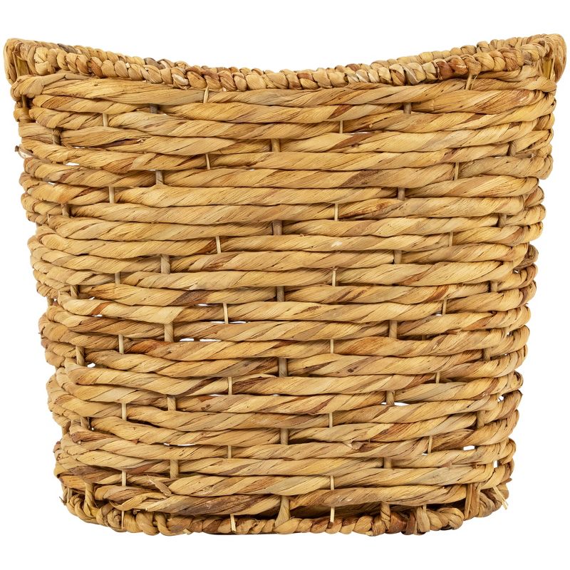 Northlight Set of 3 Oval Braid Weave Water Hyacinth Baskets with Built-in Handles 17.25", 4 of 7