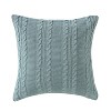 18"x18" Dublin Cable Knit Square Throw Pillow Blue - VCNY: Contemporary Decorative Accent, Indoor Use, Removable Cover - 2 of 4