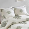 3pc Tahli Cotton Blend Chenille Duvet Cover Set Green/Ivory - Ink+Ivy - image 4 of 4