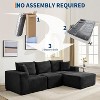 108" Modular Sectional Sofa - L Shaped Boneless Cloud Couch with 67.5" Chaise, Reversible L/R Facing, No Assembly Required, Corduroy Fabric - 4 of 4