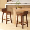Tangkula 24.5" Solid Wood Bar Stools Set of 4 Home Counter Kitchen Stools w/ Low Backrest & Footrest - 3 of 4