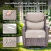 Outdoor Swivel Rocker Patio Chairs of 2 with 6 Inch Thick Cushions and Side Table, Swivel Outdoor Chairs 3PCS High Back Wicker Patio Furniture Set - 2 of 4