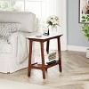 VYNXARIA Retro Reddish Brown Narrow Slate Side Table with Storage Shelf, Small End Table for Living Room Small Spaces Entryway Farmhouse - 3 of 4