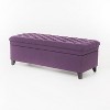 Sapphtopaz Storage Ottoman Upholstered Bench with Wood Legs and Button Tufting Ottoman with Storage for Living Room, Bedroom, Entryway - 4 of 4