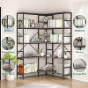 COUCHETA 69 Inch Tall 5-Tier L-Shaped Corner Bookshelf - Heavy Duty Metal Frame, 10 Open Shelves, Space-Saving Design - 4 of 4