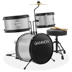 Gammon 3-Piece Junior Drum Set, Beginner Drum Kit with Throne, Cymbal, and Drumsticks - 1 of 4