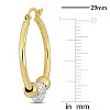 Everly Jewelry - 14K Yellow Gold 25 mm Heart Hoop Earrings with Diamond Accent - 2 of 4
