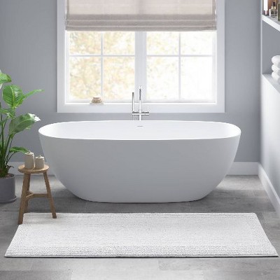 Kumasinova Plush Cotton Bathroom Rug, 3000 GSM Reversible Bath Rug, Tufted Washable Rug, Non-Slip Area Rug, Door Mat