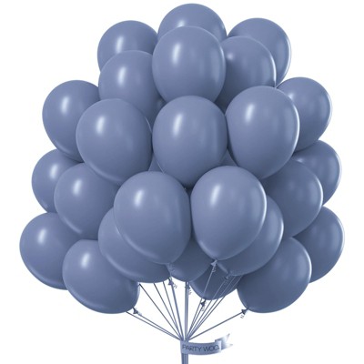 PartyWoo Balloons Dusty Blue Boho 12 Inch 50 pcs