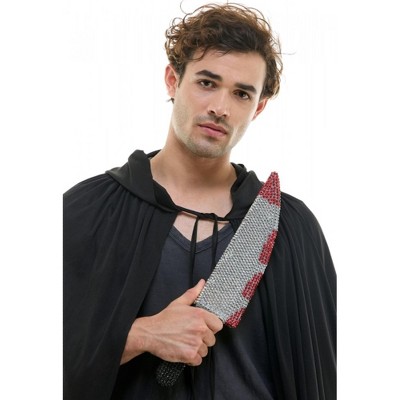 KBW Bedazzled Rhinestone Bloody Butcher Knife Adult Costume Accessory