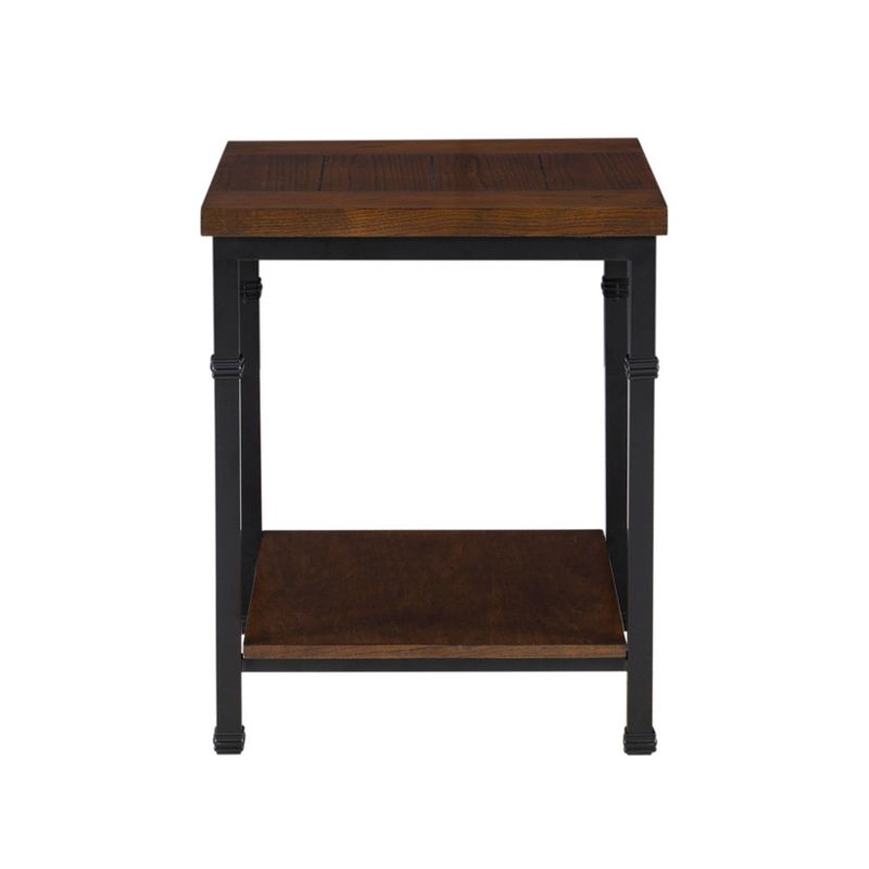 Austin Industrial Style Metal End Table with Shelf Brown/Black - Linon, 4 of 13
