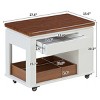 FONTOI Modern Multi-Function Small Coffee Table with Storage Side Table Living Room End Tables with Foldable Top Wheel, Brown, 27.6"* 15.6"*20.5" - 3 of 4