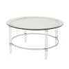 GDFStudio Lynn Modern Tempered Glass Circular Coffee Table - 4 of 4