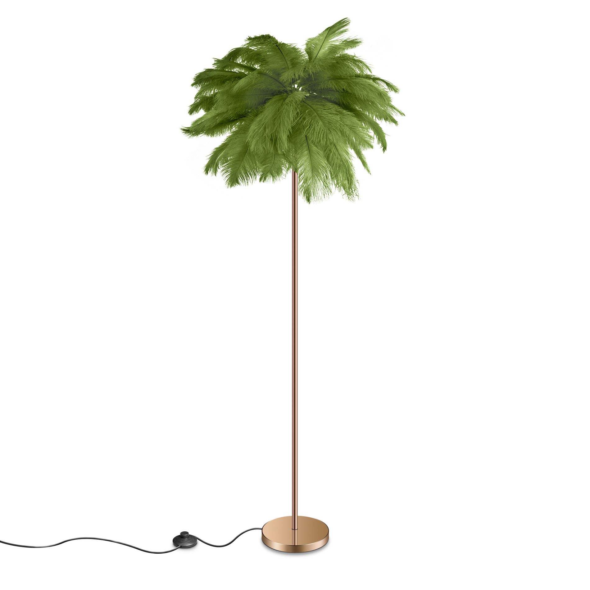 Feather Floor Lamp 3 Color Temperatures Led Corner Modern Floor Lamps for Living Room Christmas Home Decor House Warming Gifts - Olive Green