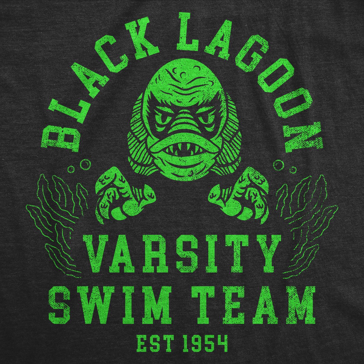 Мужские футболки Crazy Dog T-Shirts, Inc. Mens Funny T Shirts Black Lagoon Varsity Swim Team Sarcastic Halloween Graphic Tee for Men - Crazy Dog Men's T Shirt For Halloween Season Black XXL — фото 2
