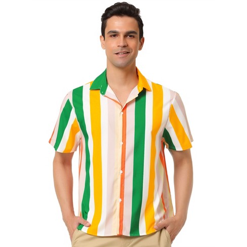 Orange and best sale green striped shirt