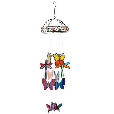 New Stain Glass WIND CHIME Suncatcher Mobile Dragonfly