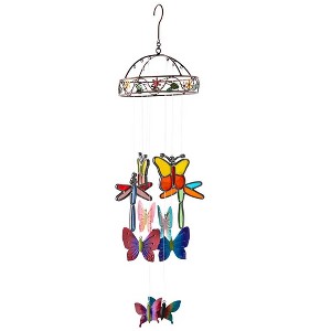 Wind & Weather Colorful Indoor Mobile with Stained Glass Butterflies and Dragonflies and Metal Butterflies - 1 of 1