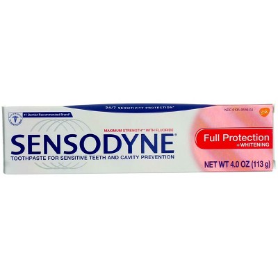 Sensodyne Maximum Strength Anticavity Toothpaste for Sensitive Teeth with Fluoride & Cavity Protection - 4 oz