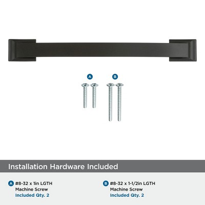 Black Bronze 6-5/16 inch Modern Cabinet Pull Bar