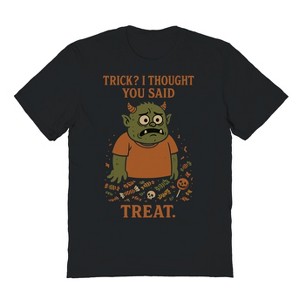 Rerun Island Men Trick I Thought You Sad Treat Short Sleeve Graphic Cotton T-Shirt - 1 of 4