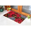 RugSmith Red Machine Tufted Hibiscus Coir Doormat - 2 of 3