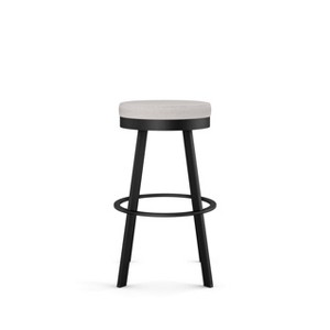 Amisco Swice Upholstered Barstool Light Gray/Black: 30" Height, Polyester, Steel Frame, 300 lbs Capacity - 1 of 4