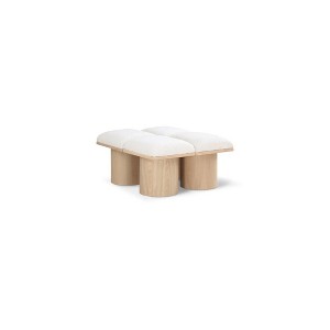 Meridian Furniture,Pavilion Boucle Fabric Bench - 1 of 4
