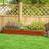 Outsunny 95" x 36" x 12" Galvanized Raised Garden Bed, Metal Elevated Planter Box, Easy DIY and Cleaning for Growing Flowers, Herbs, Natural Wood - 2 of 4