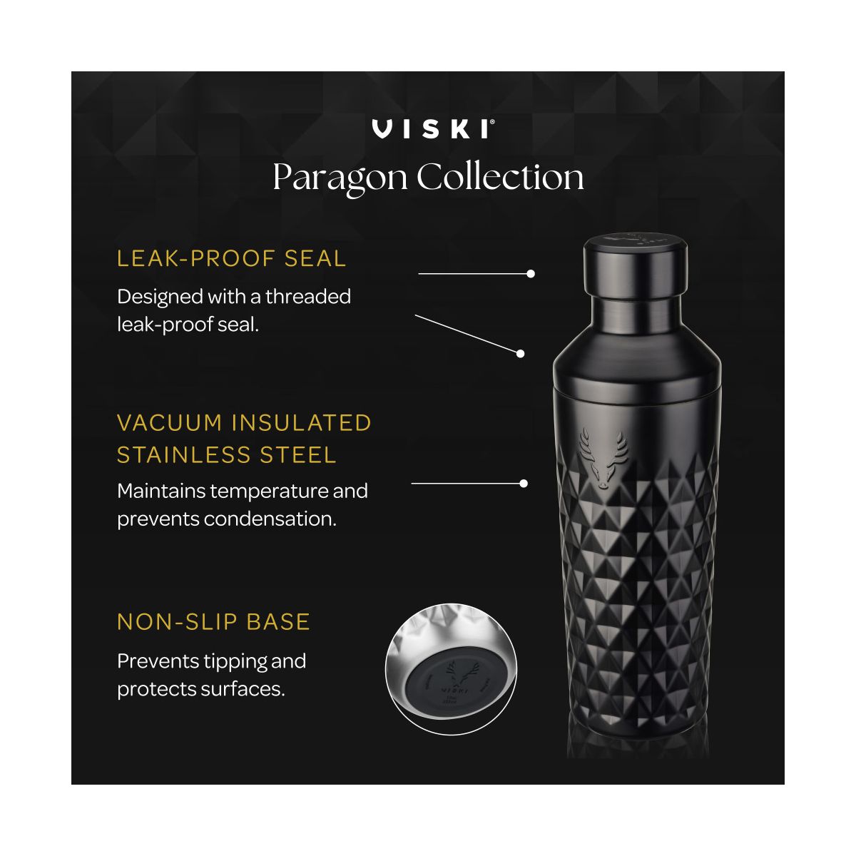 Viski Paragon Vacuum Insulated Cocktail Shaker - thumbnail 2