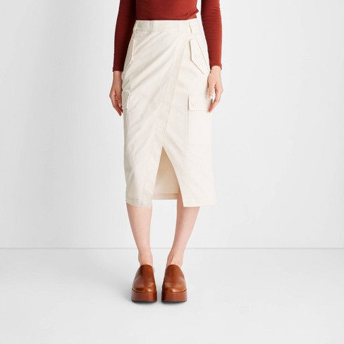 Women's Cargo Wrap Midi Skirt - Future Collective™ with Reese Blutstein  Cream 00